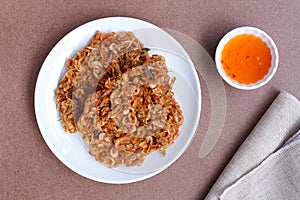 Thai street food ,Crispy shrimp,Fried Krill