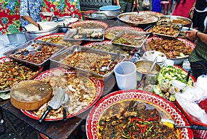 Thai street food stall in bangkok thailand