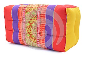 Thai style colorful cotton pillow isolated on white background