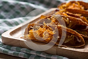 Thai Style Crispy Crepe or Kanom Buang Boran is a kind of traditional Thai dessert