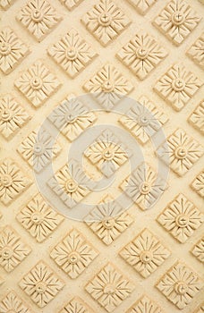 Thai style decorative flora pattern molding on wall