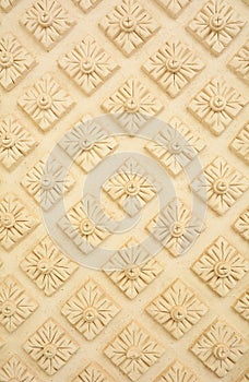 Thai style decorative flora pattern molding on wall