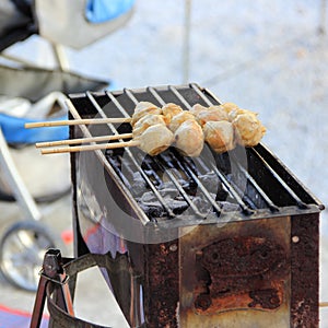 Thai style grill meat ball