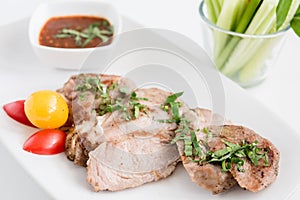 Thai Style Grilled Pork with Spicy Sauce