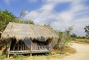 Thai style house in garden Thailand.