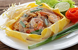 Thai style noodles or padthai photo