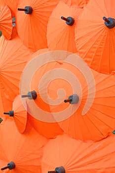 Thai style orange umbrella