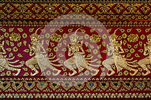 Thai style pattern design handcraft on wood.T