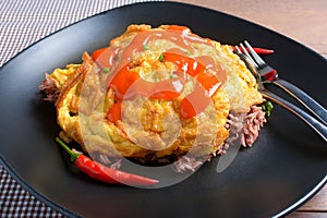 Thai style pork omelette with Riceberry