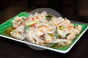 Thai style spicy chicken feet salad