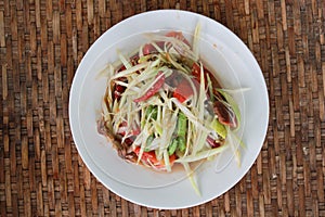 Thai style spicy food, Som Tum Thai.