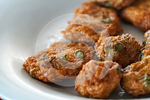 Thai style spicy fried fish cake