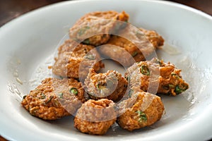 Thai style spicy fried fish cake
