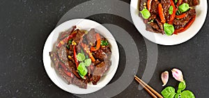 Thai style stir-fry beef with vegetables