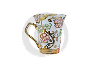 Thai style tea mug with golden color paint