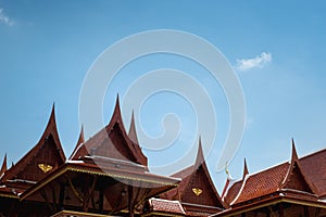 Thai-style temple roof with the same style