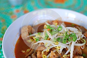 Thai style vegetarian tom yam noodles