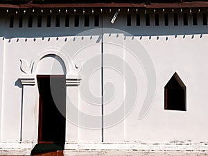 Thai-Style Wooden Door and Window in The White Church