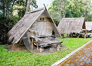 Thai style wooden hut for tourists.