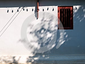 Thai-Style Wooden Window in The White Church