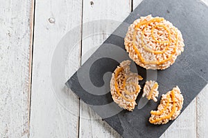 Thai sweet crispy rice cracker with cane sugar