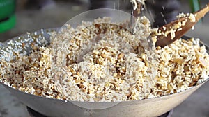 Thai sweet made of rice, nut, sesame-seeds and sugar, Thai sweet cereal bar (Krayasart, snack)