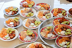 Thai sweet in plates