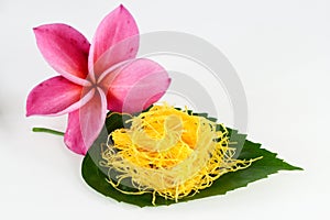 Thai sweets on the leaf