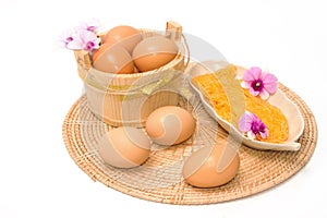 Thai sweets made form egg yoke cook