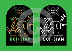 Thai taste mountain coffee label design