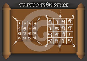 Thai Tattoo Ancient style.