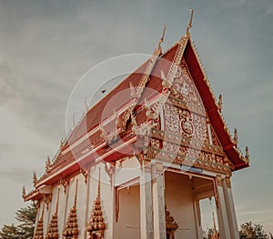 Thai temples and blue skies,Khon Kaen,Thailand.