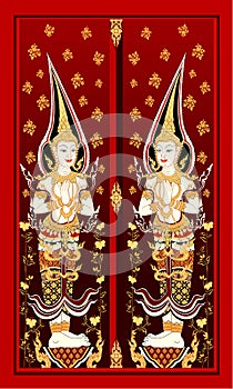 Thai temple door