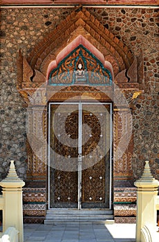 Thai temple door sculpture