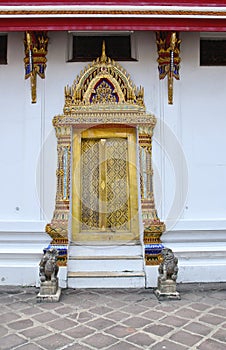 Thai temple door sculpture