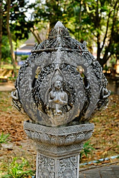 Thai temple lamp  in   Wat Jed Yod buddhist temple