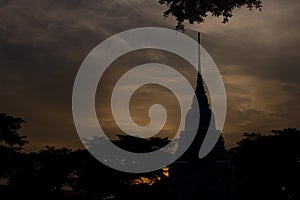 Thai temple at night