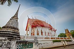 Thai temple and pagoda, Wat Bang Pla - Samut Sakhon, Thailand