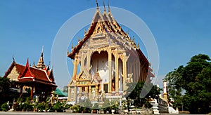 Thai temple in peaceful environment
