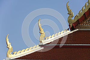 Thai temple roof bangkok thailand