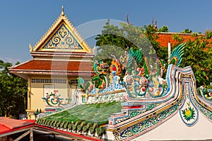 Famous temple in Bangkok, Wat Ratchaburana, Bangkok, Thailand