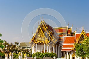 Famous temple in Bangkok, Wat Ratchaburana, Bangkok, Thailand