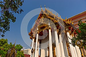 Famous temple in Bangkok, Wat Ratchaburana, Bangkok, Thailand