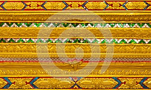 Thai Temple, Wall Thai and Thai Pattern Design on wall