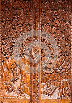 Thai Temple, Wall Thai and Thai Pattern Design on wall