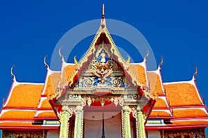 Thai temple Wat Sikan soars into blue sky