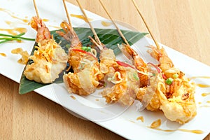 Thai Tempura Shrimp Skewers