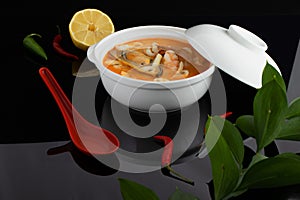 Thai Tom Yam soup. For menus.