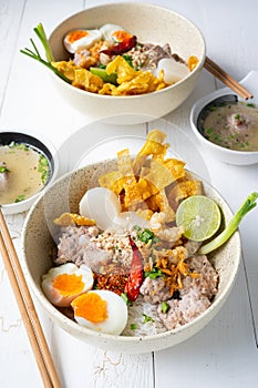 Thai tom yom rice noodle with soup