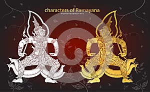 Thai tradition Giant characters of Ramayana photo